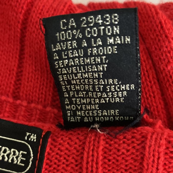 Jeanne Pierre V Neck 100% Cotton Long Sleeve Red Sweater Size M - Picture 8 of 8